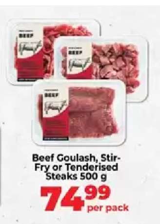 Beef Goulash, Stir-Fry or Tenderised Steaks