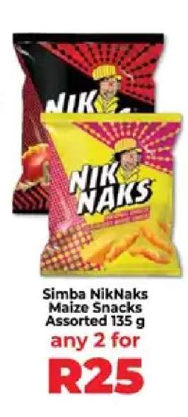 Simba NikNaks Maize Snacks Assorted 135 g