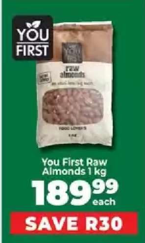 You First Raw Almonds 1 kg
