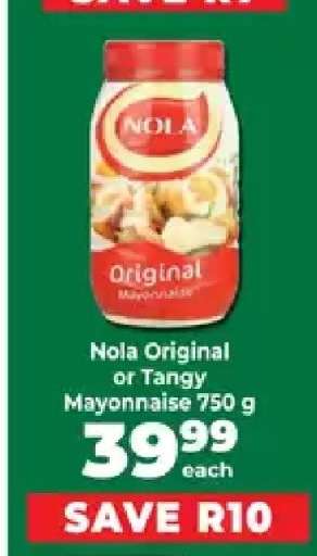 Nola Original or Tangy Mayonnaise 750 g