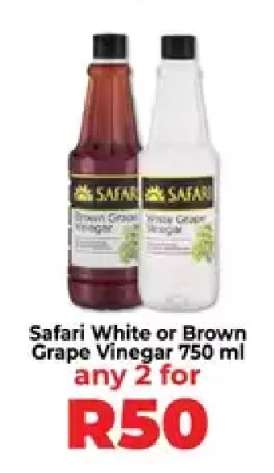 Safari White or Brown Grape Vinegar 750 ml