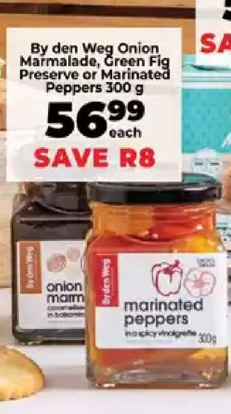 By den Weg Onion Marmalade, Green Fig Preserve or Marinated Peppers 300 g