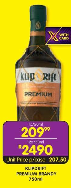 KLIPDRIFT PREMIUM BRANDY 750ml