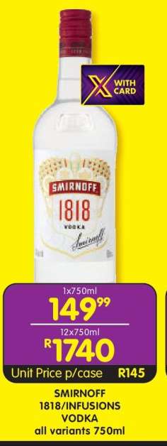 SMIRNOFF 1818/INFUSIONS VODKA