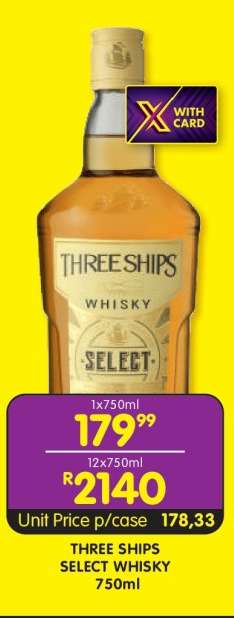 Three Ships Select Whisky 750ml