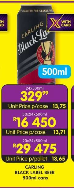 CARLING BLACK LABEL BEER