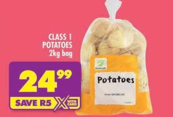 CLASS 1 POTATOES 2kg bag