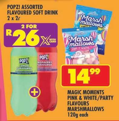 MAGIC MOMENTS PINK & WHITE/PARTY FLAVOURS MARSHMALLOWS