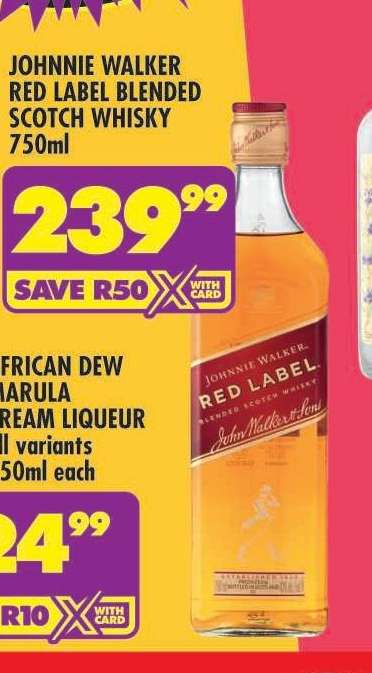 Johnnie Walker Red Label Blended Scotch Whisky 750ml