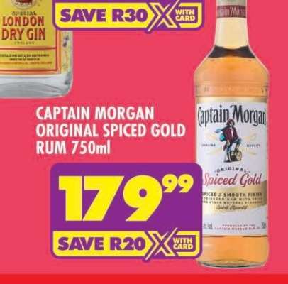 CAPTAIN MORGAN ORIGINAL SPICED GOLD RUM 750ml