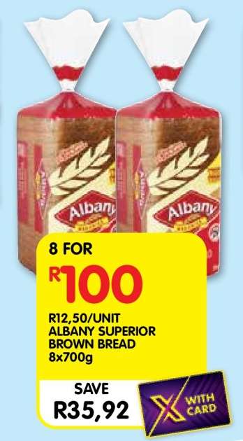 ALBANY SUPERIOR BROWN BREAD 8x700g