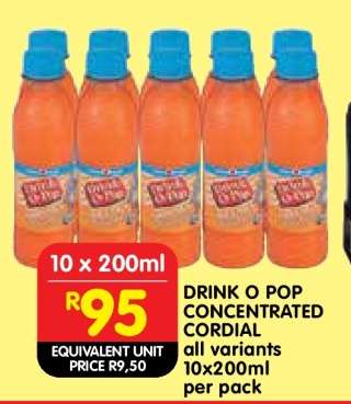 DRINK O POP CONCENTRATED CORDIAL