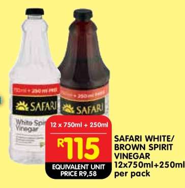 SAFARI WHITE/BROWN SPIRIT VINEGAR