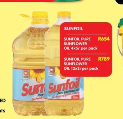 SUNFOIL PURE SUNFLOWER OIL 4x5ℓ per pack