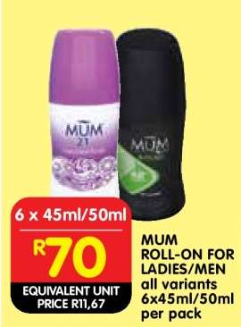 MUM ROLL-ON FOR LADIES/MEN
