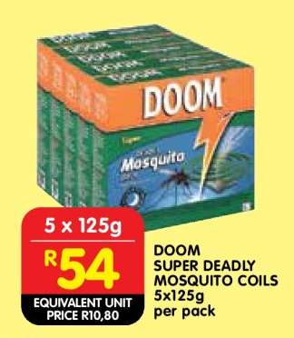DOOM SUPER DEADLY MOSQUITO COILS 5x125g