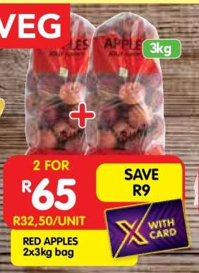 RED APPLES 2x3kg bag
