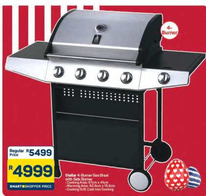 Stellar 4-Burner Gas Braai
