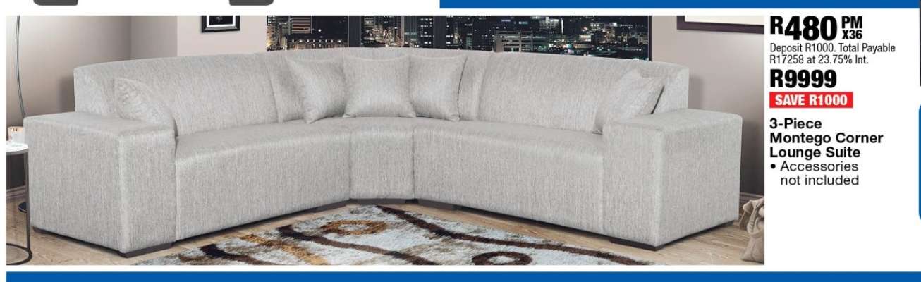 3-Piece Montogo Corner Lounge Suite