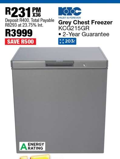 Grey Chest Freezer