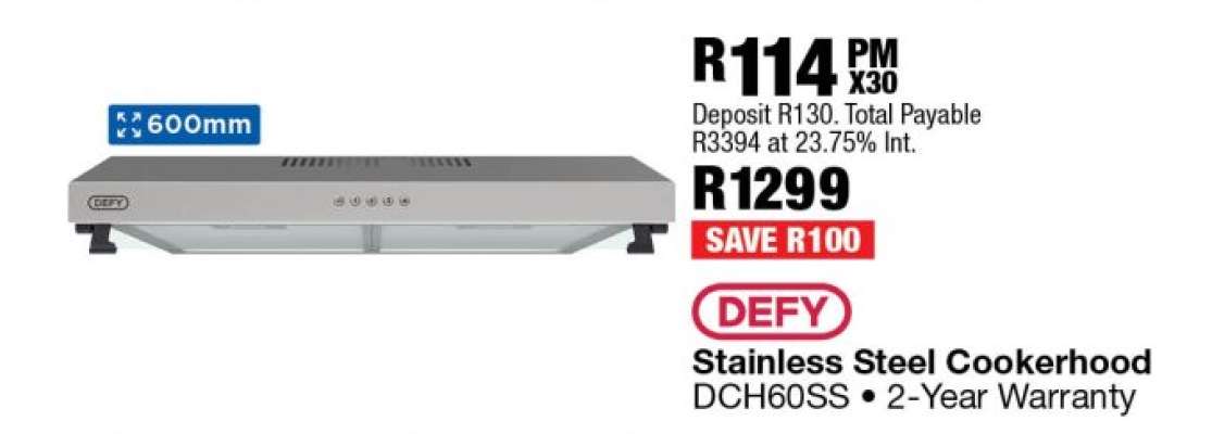 DEFY Stainless Steel Cookerhood