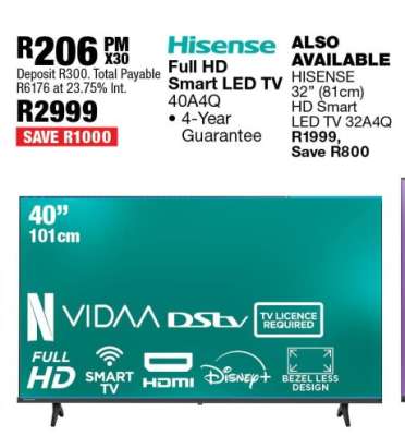 Hisense Full HD Smart LED TV 40A4Q