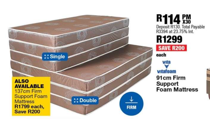 vita vitafoam 91cm Firm Support Foam Mattress