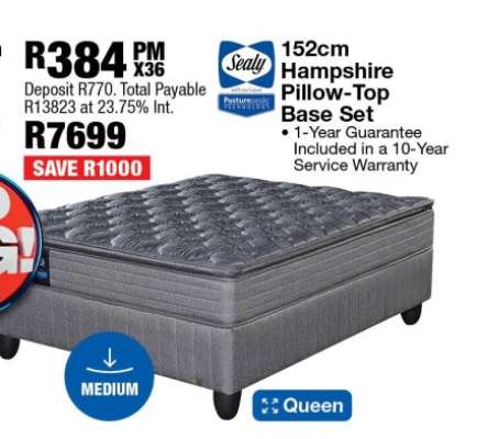 152cm Hampshire Pillow-Top Base Set