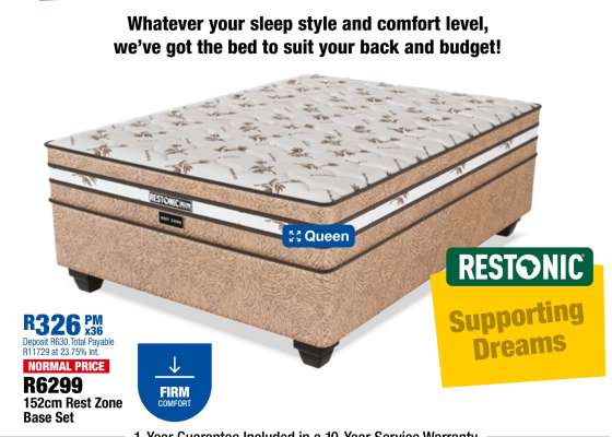 Restonic 152cm Rest Zone Base Set