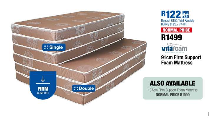 Vitafoam 91cm Firm Support Foam Mattress