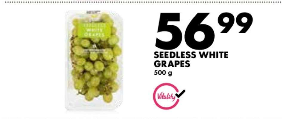 Seedless White Grapes