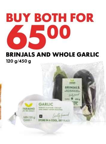 Brinjals and Whole Garlic