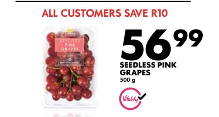 Seedless Pink Grapes