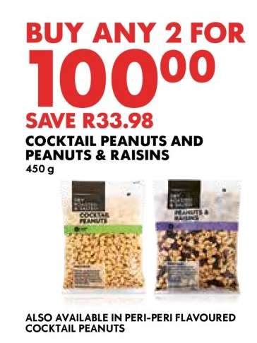 Cocktail Peanuts and Peanuts & Raisins