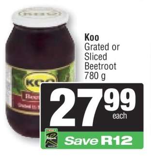 Koo Grated or Sliced Beetroot