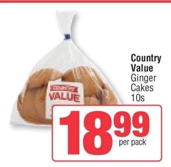 Country Value Ginger Cakes 10s