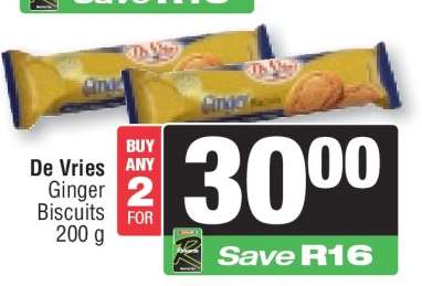 De Vries Ginger Biscuits 200 g