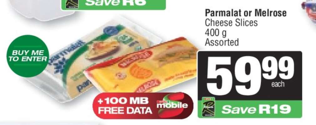 Parmalat or Melrose Cheese Slices