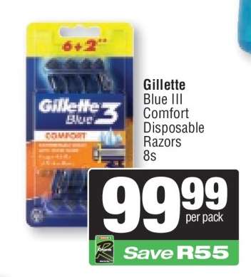 Gillette Blue III Comfort Disposable Razors 8s