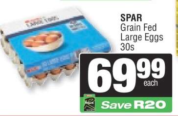 SPAR Grain Fed Large Eggs 30s