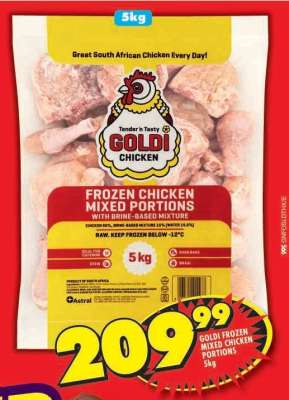 GOLDI FROZEN MIXED CHICKEN PORTIONS 5kg