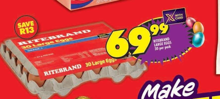 RITEBRAND LARGE EGGS 30 per pack