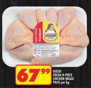 GOLDI FRESH 8 PIECE CHICKEN BRAAI PACK per kg