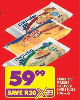 Parmalat/Melrose Processed Cheese Slices 400g each