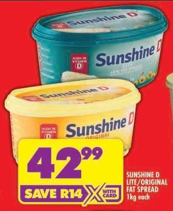 SUNSHINE D LITE/ORIGINAL FAT SPREAD