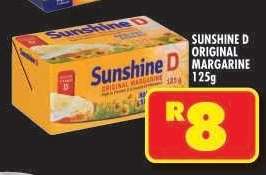 SUNSHINE D ORIGINAL MARGARINE 125g