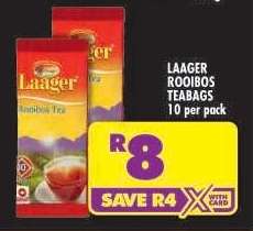 LAAGER ROOIBOS TEABAGS 10 per pack