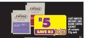 CAFÉ ENRISTA INSTANT 3IN1 BLEND COFFEE SACHET