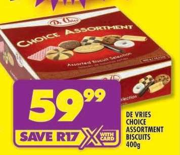 DE VRIES CHOICE ASSORTMENT BISCUITS 400g