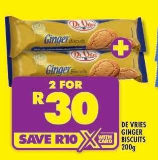 De Vries Ginger Biscuits 200g